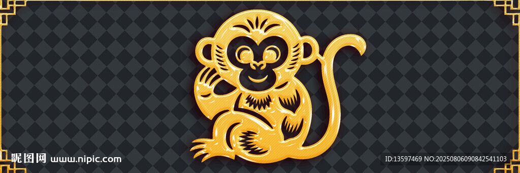 金色猴子图案