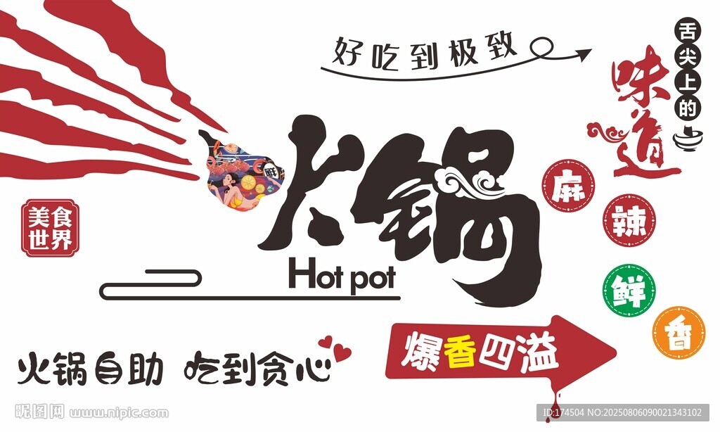 自助火锅文化墙海报
