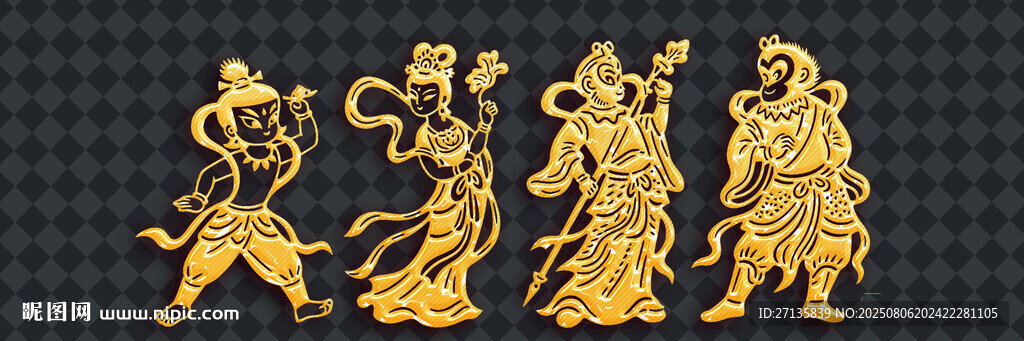 金色古代人物造型工艺品
