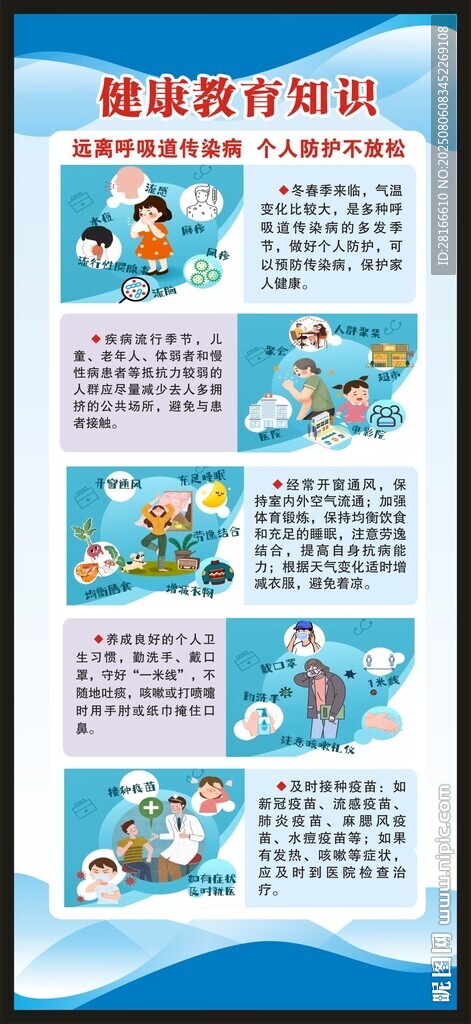 预防呼吸道疾病知识展架