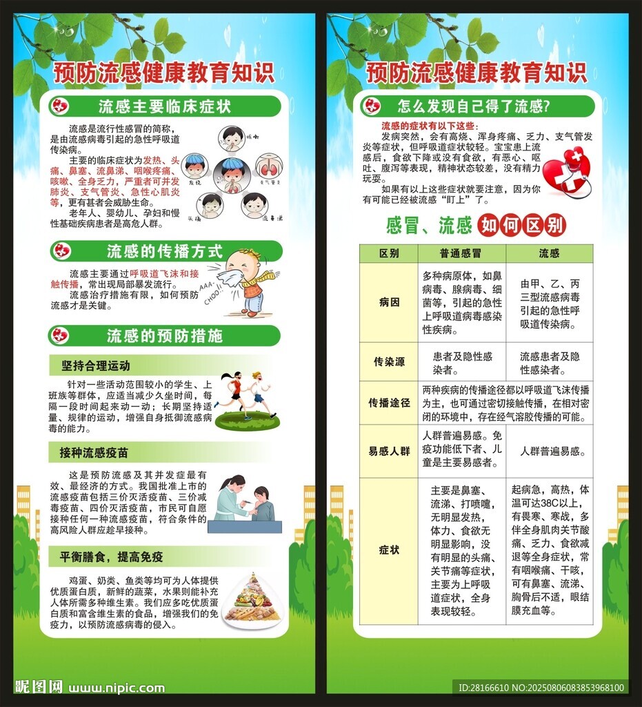 预防流感知识展架