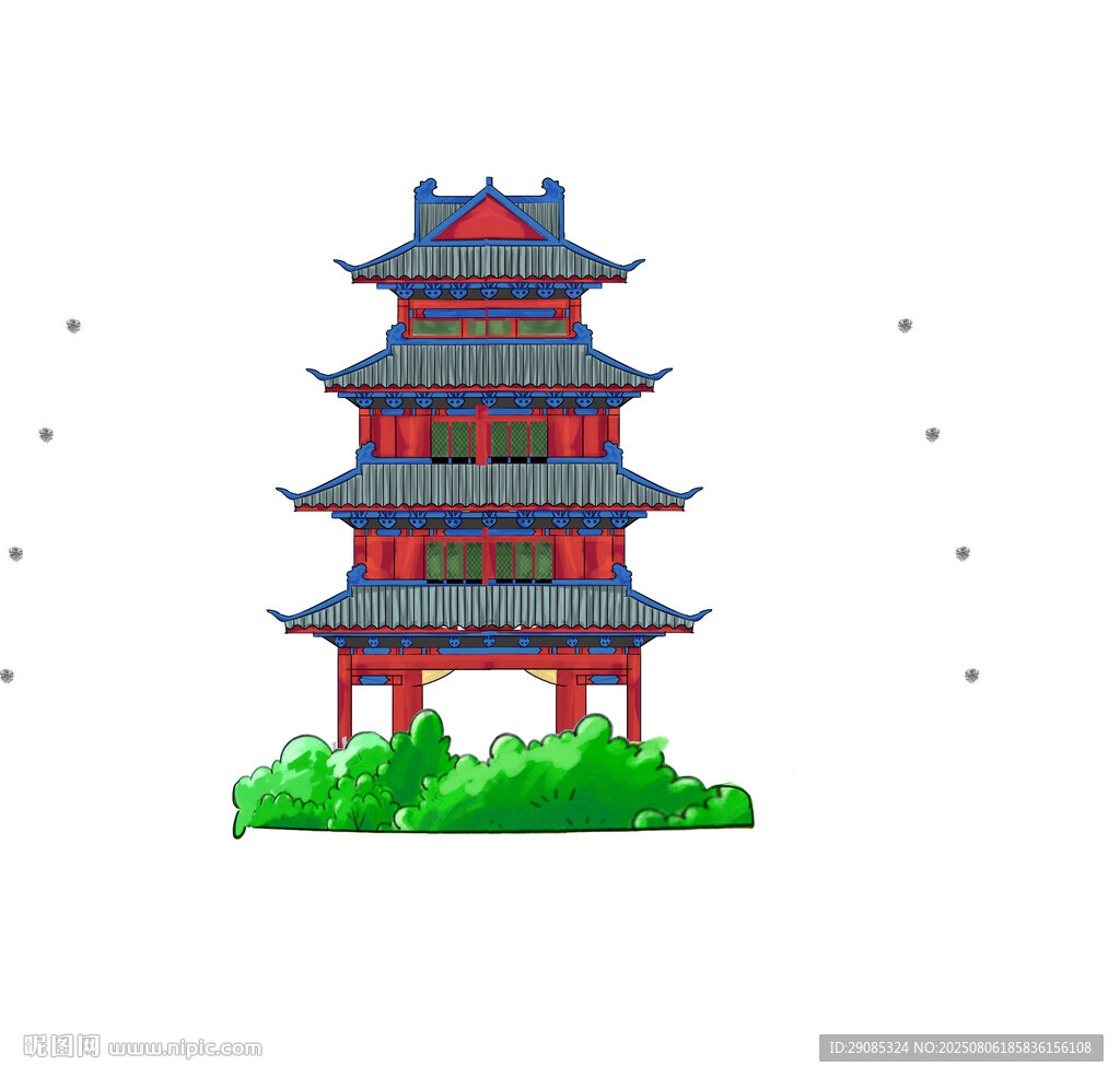 中阳楼中式建筑插画