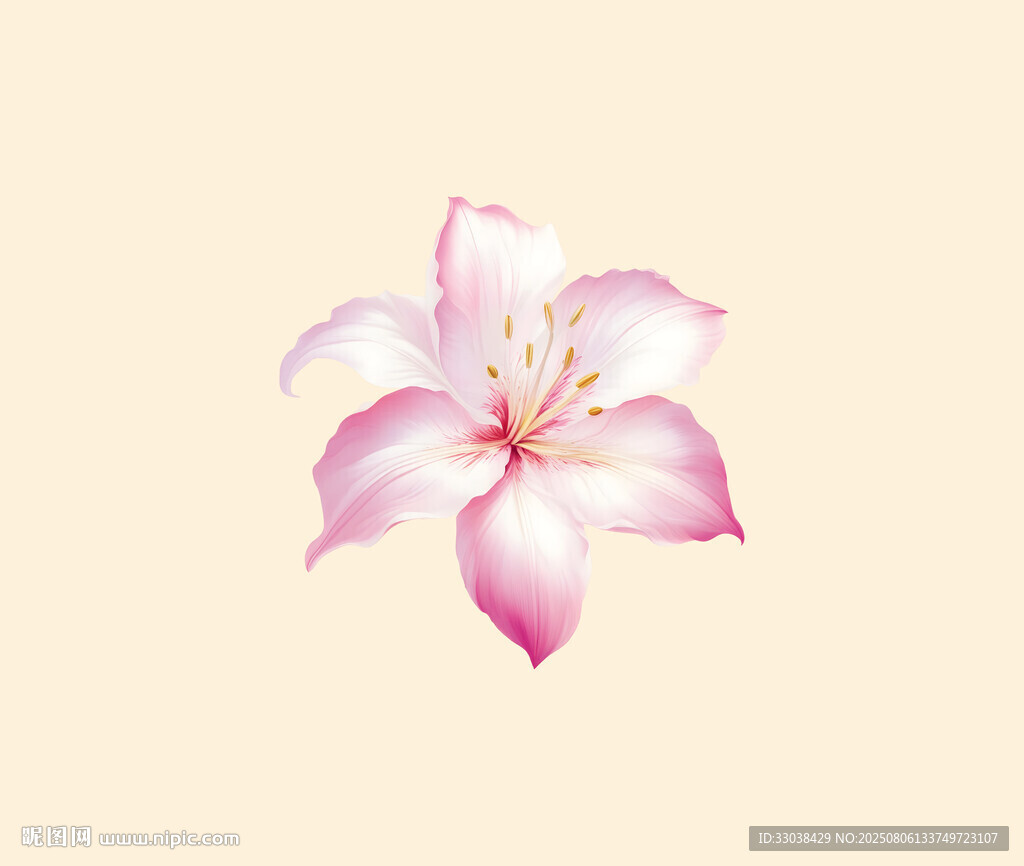 粉色优雅单朵百合花