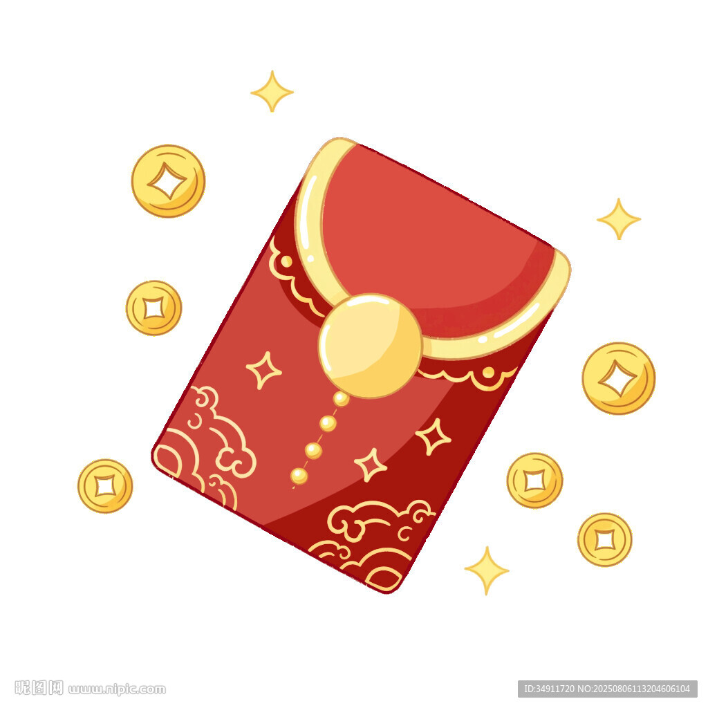 喜庆红包与散落金币