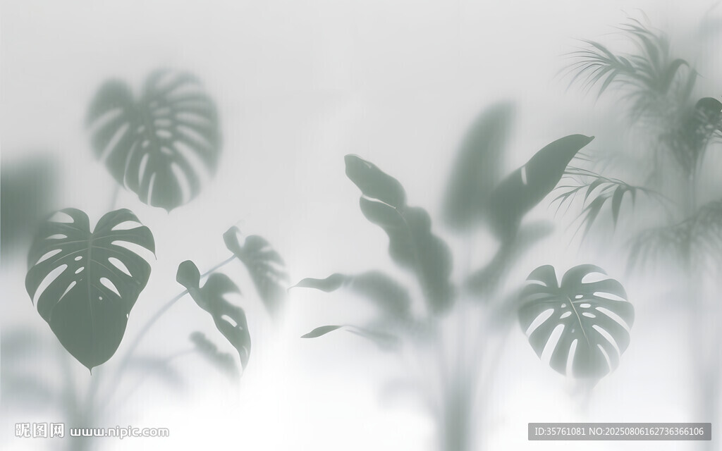 雾气磨砂膜效果绿植贴图