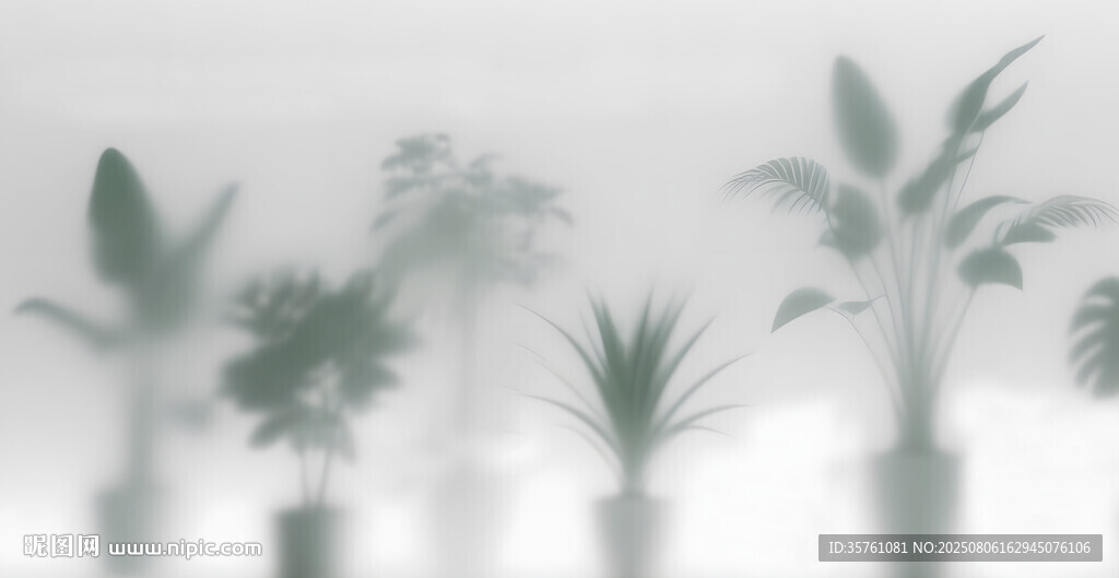 雾气磨砂膜效果绿植贴图