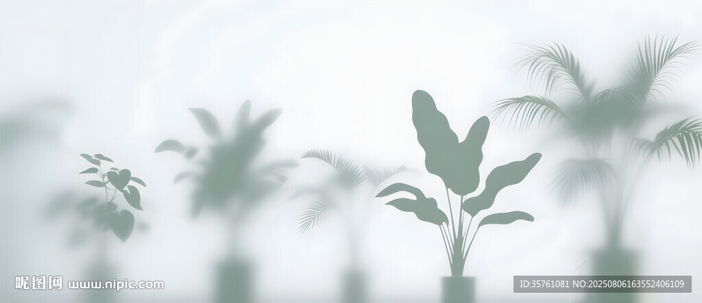 雾气磨砂膜效果绿植贴图