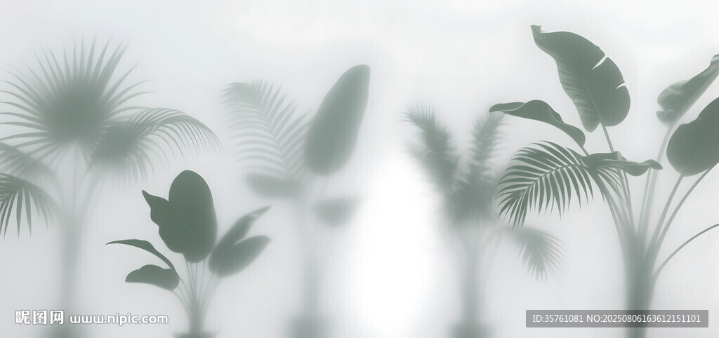 雾气磨砂膜效果绿植贴图