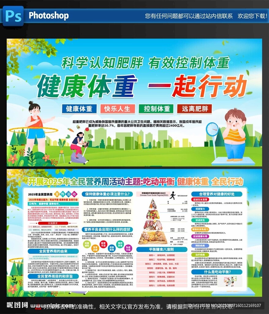 健康体重宣传展板设计