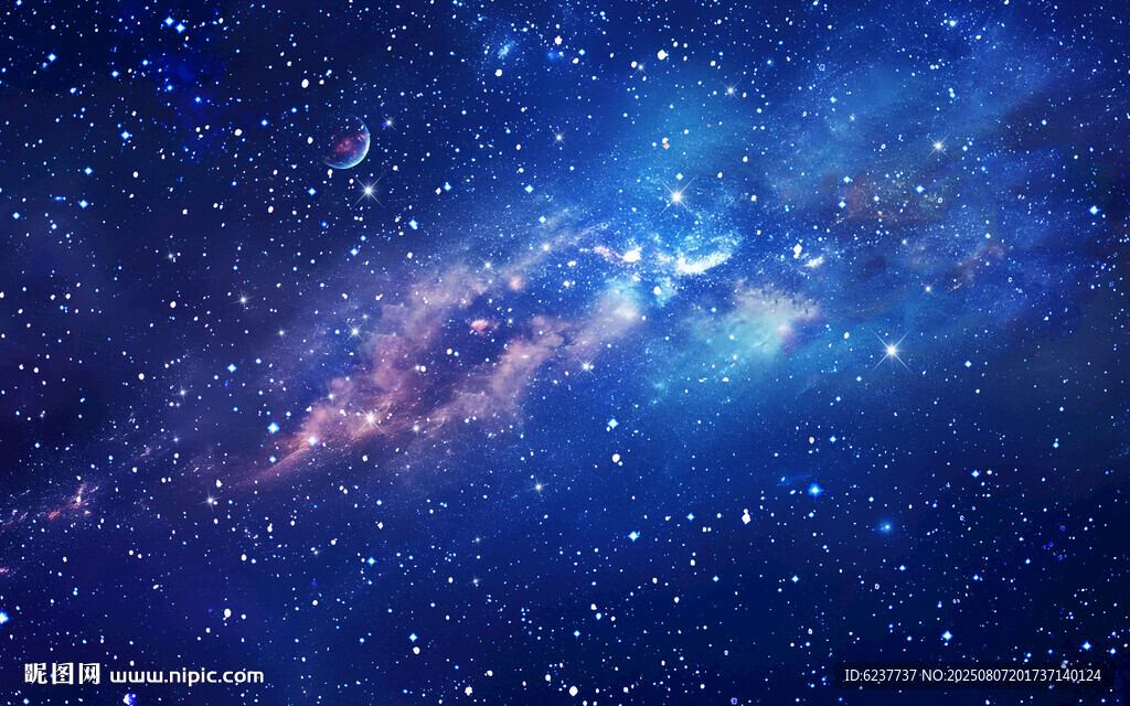 蓝色宇宙星空背景图
