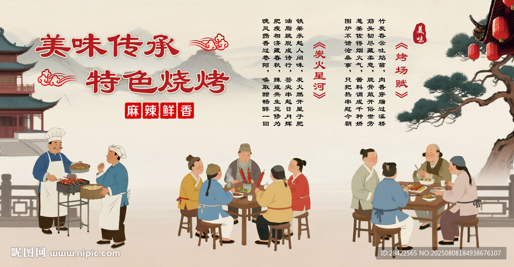 烧烤展板