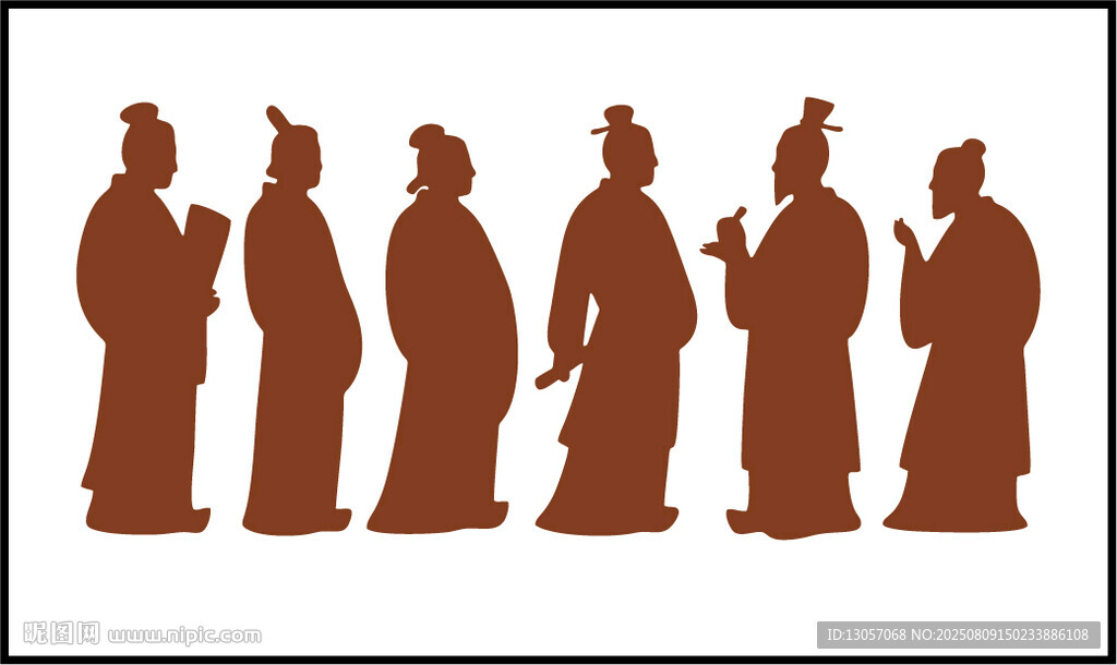 古代人物形象剪影