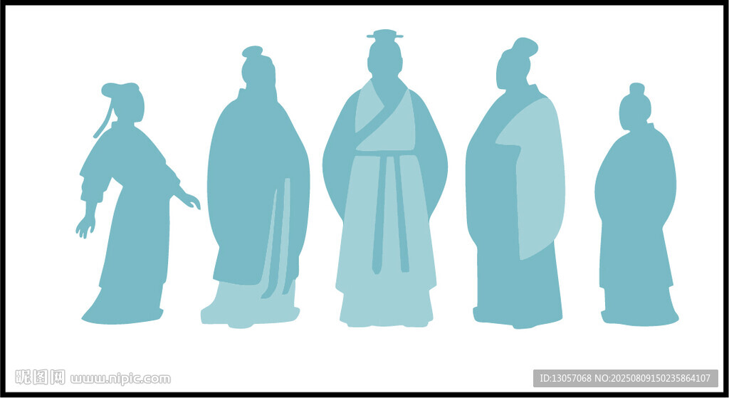 古代人物形象剪影