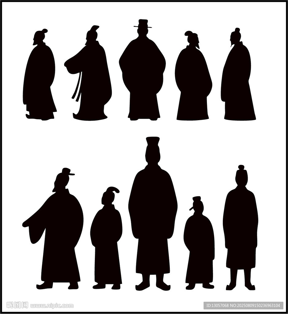 古代人物服饰剪影
