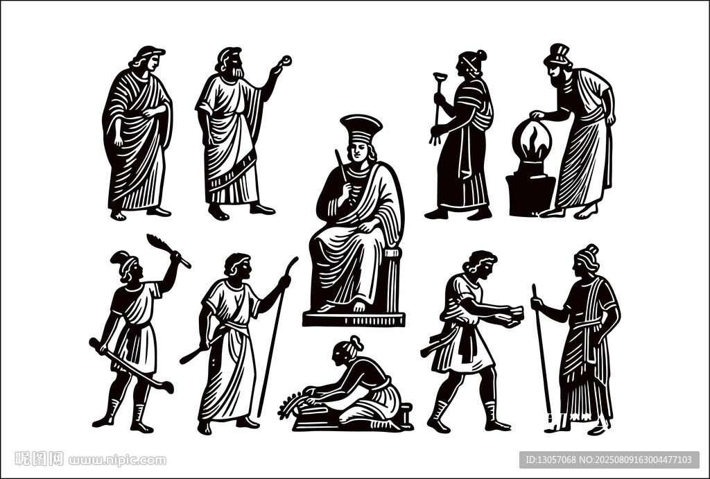 古代人物形象插画