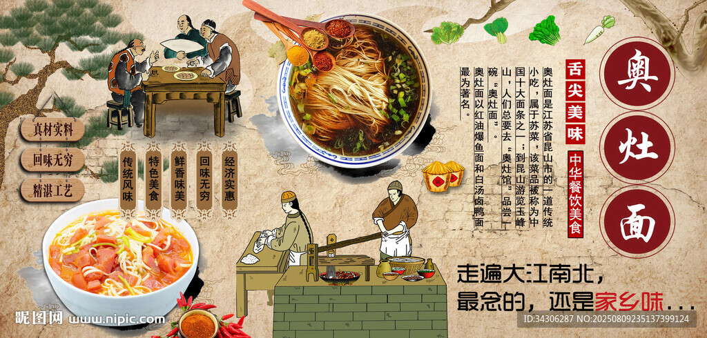 奥灶面背景墙