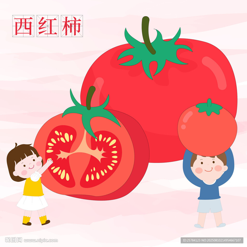 儿童看图识物片收获季西红柿卡片