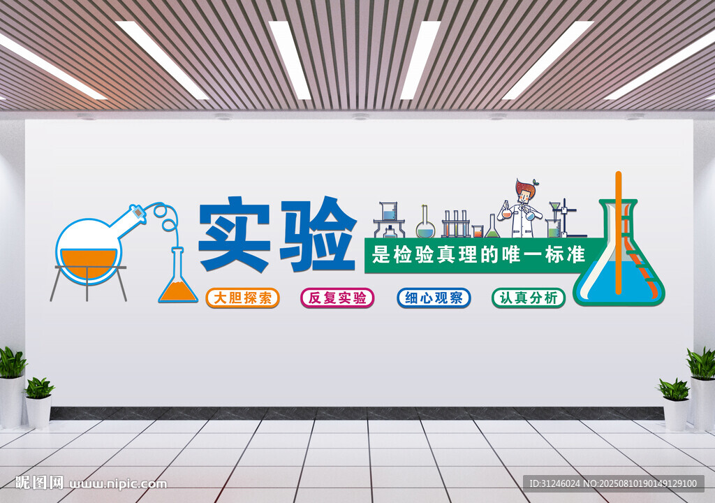化学实验室文化墙展示