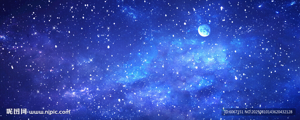 蓝色星空星云背景图