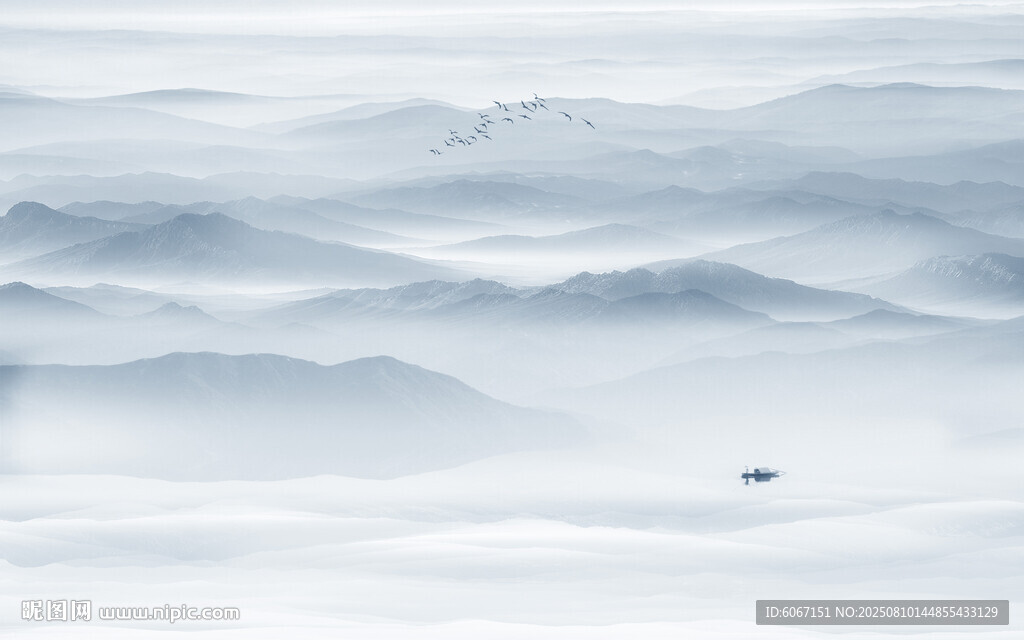 远山近水水墨风景