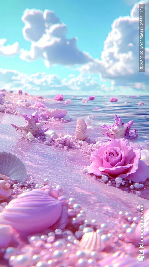 梦幻粉色海洋浪漫场景