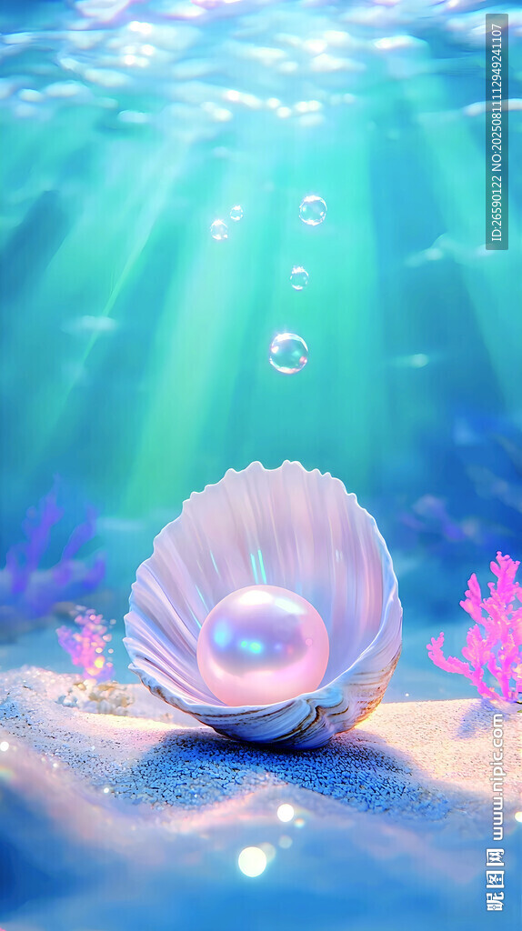 海底贝壳中的梦幻珍珠