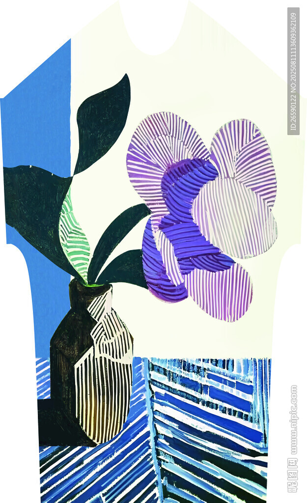 抽象花瓶与花卉艺术画