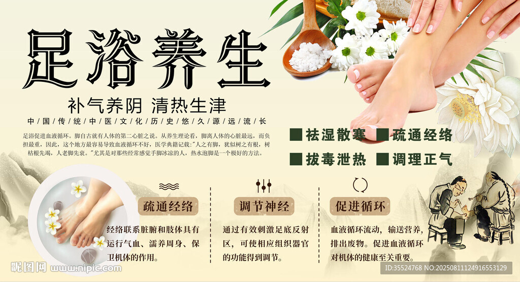 足浴养生背景墙