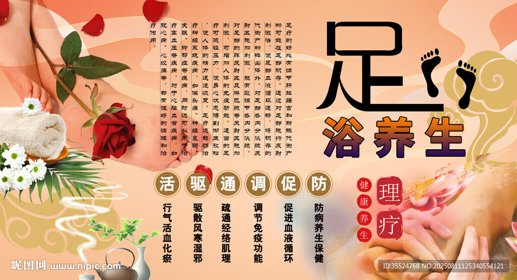 足疗养生背景墙