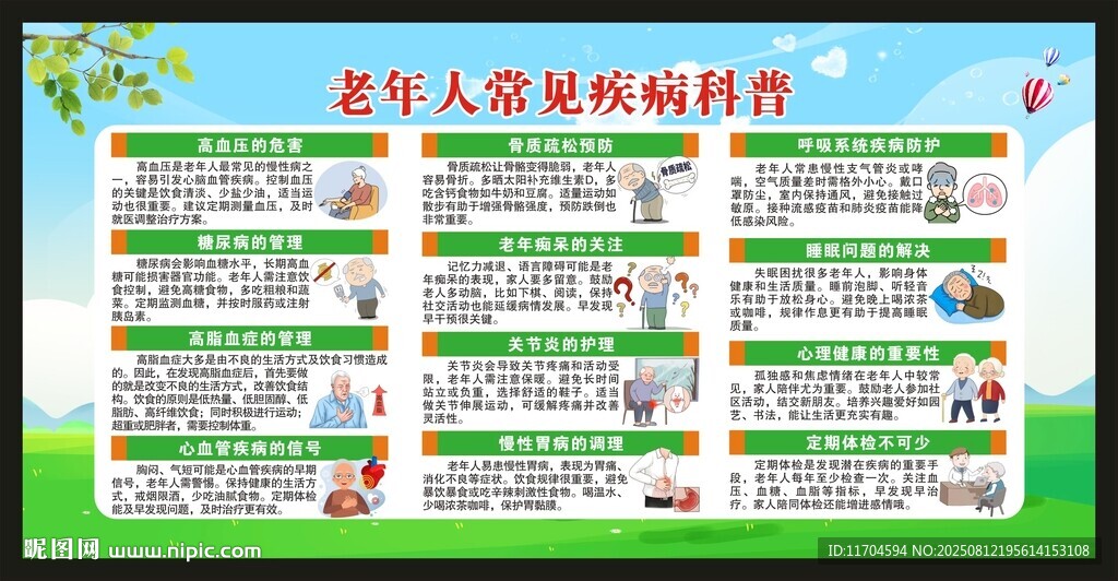 老年人常见疾病预防知识宣传栏