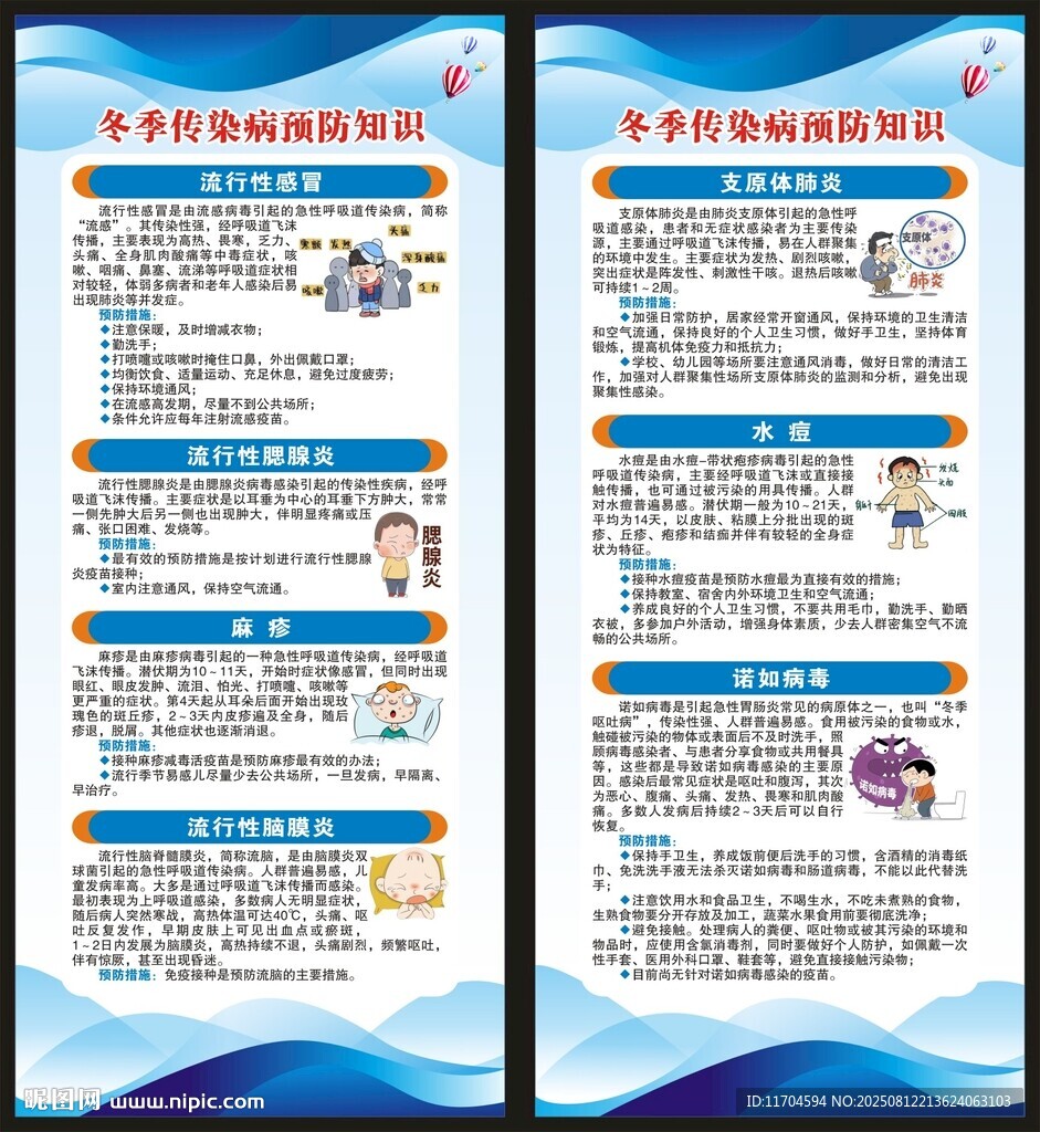 冬季健康教育知识展架