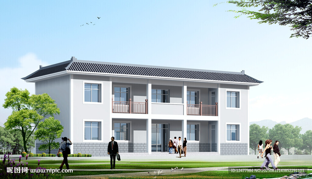 现代中式风格两层住宅设计