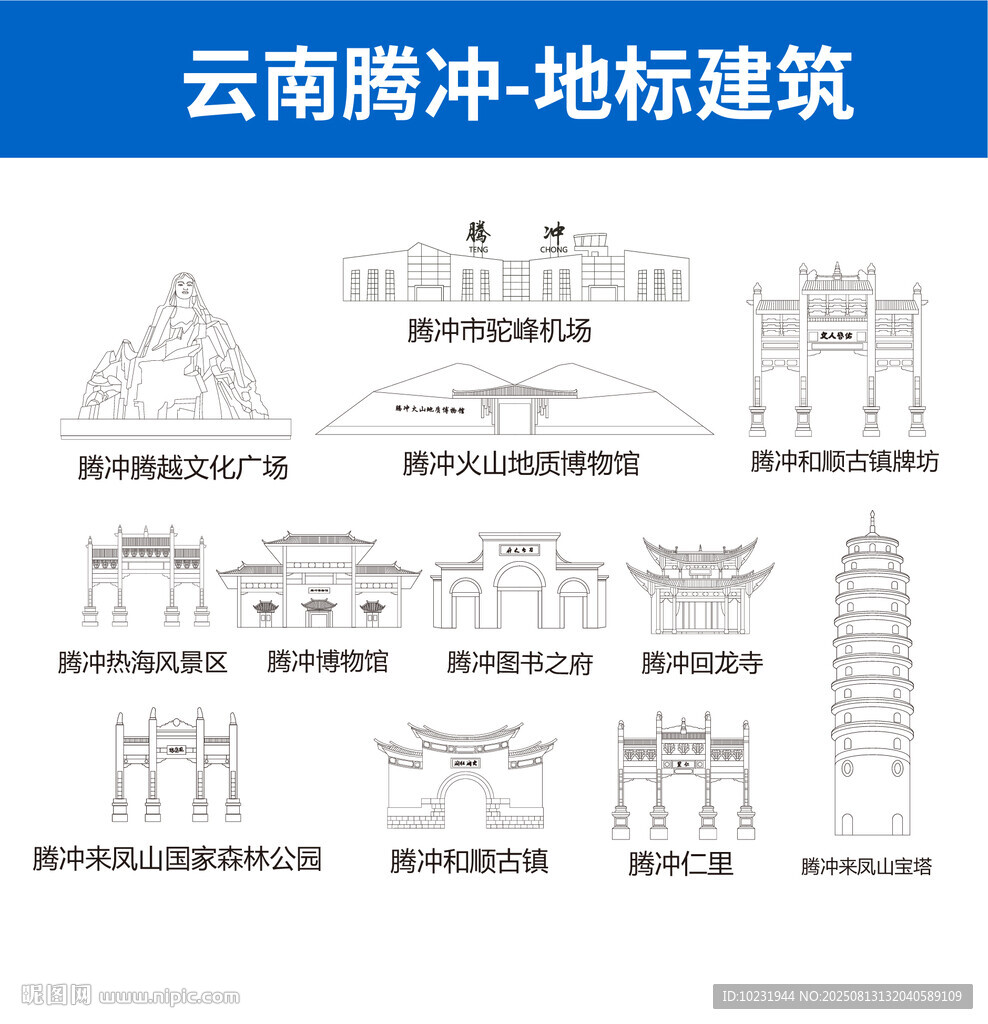 云南腾冲地标建筑