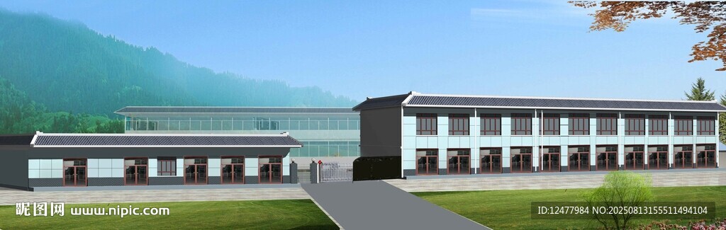中式风格建筑群景观