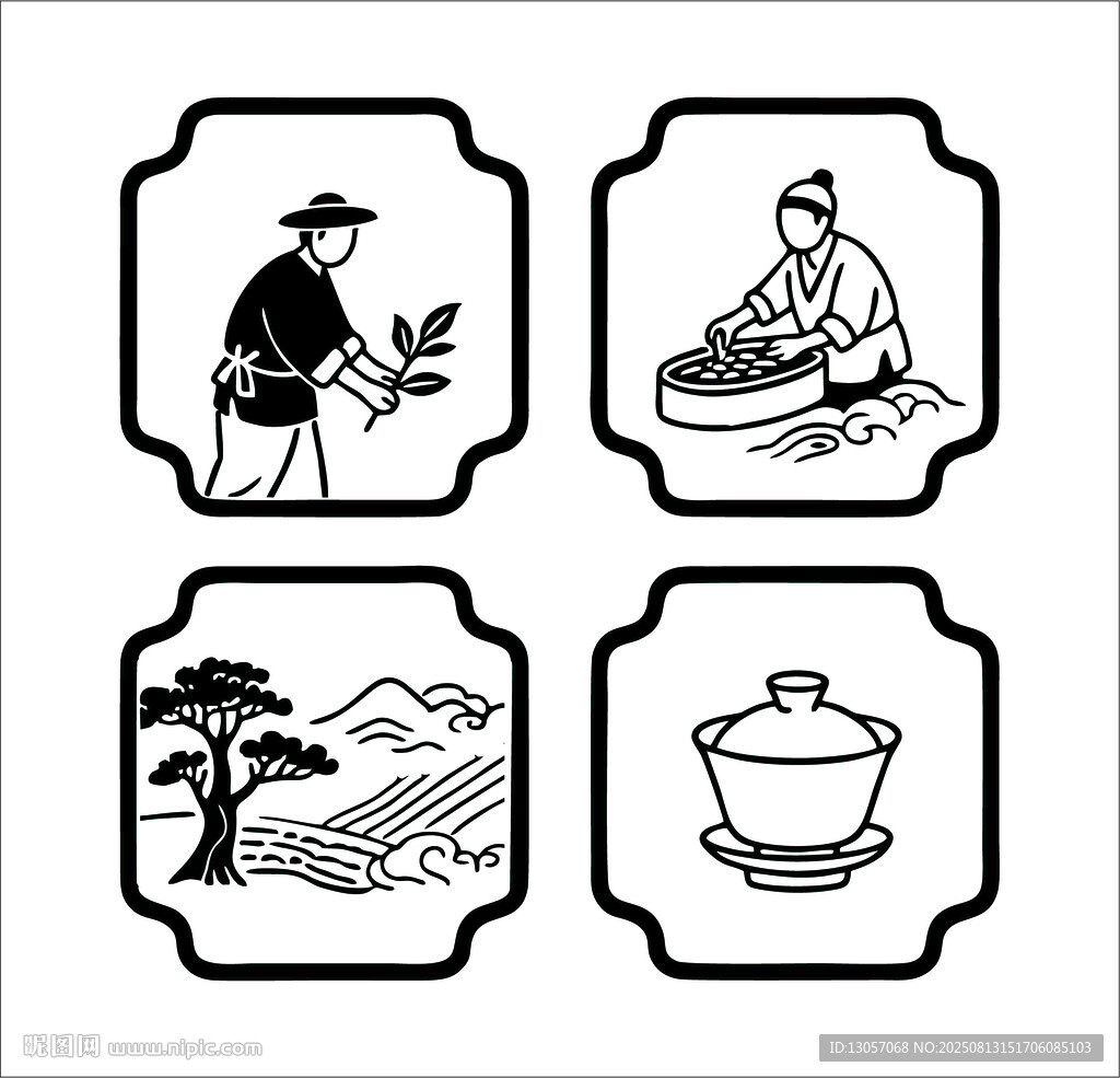 传统农事与生活场景插画
