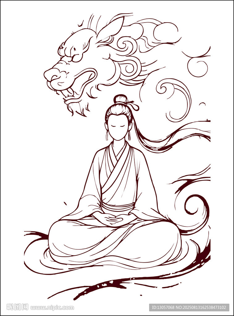 古风人物静坐