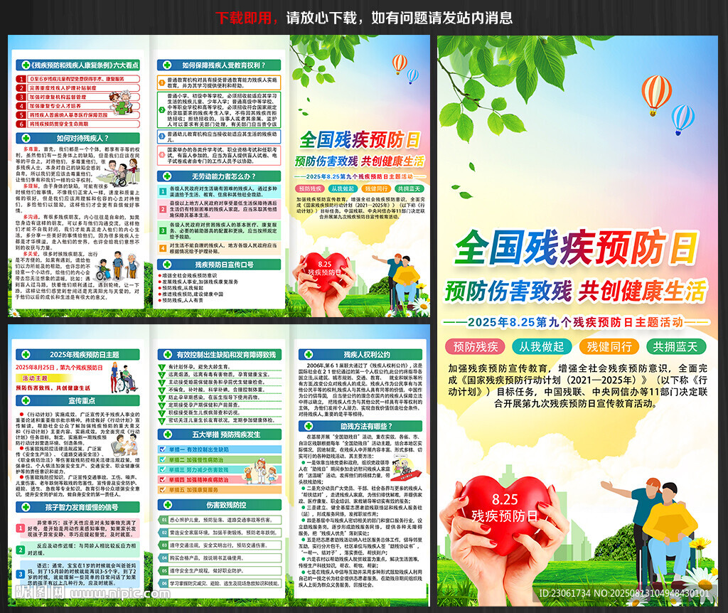 2025年全国残疾预防日三折页