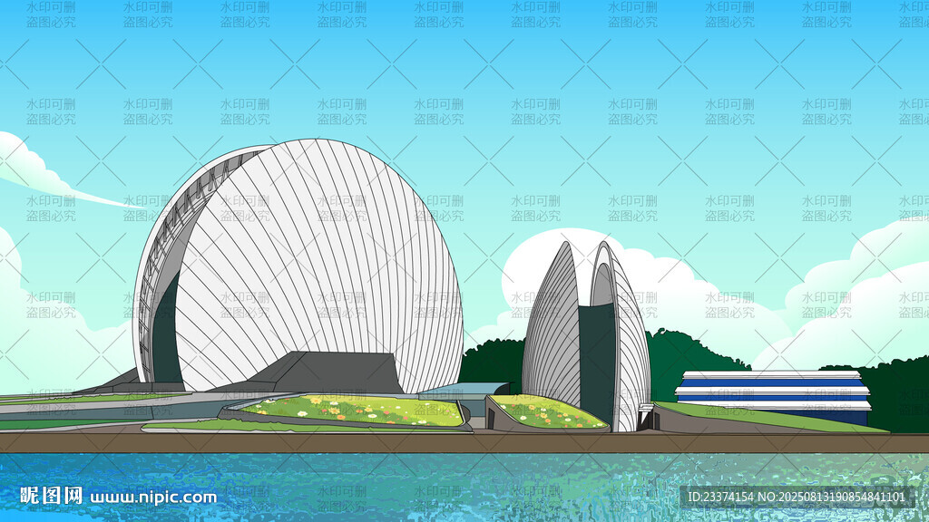 现代风格的独特建筑景观