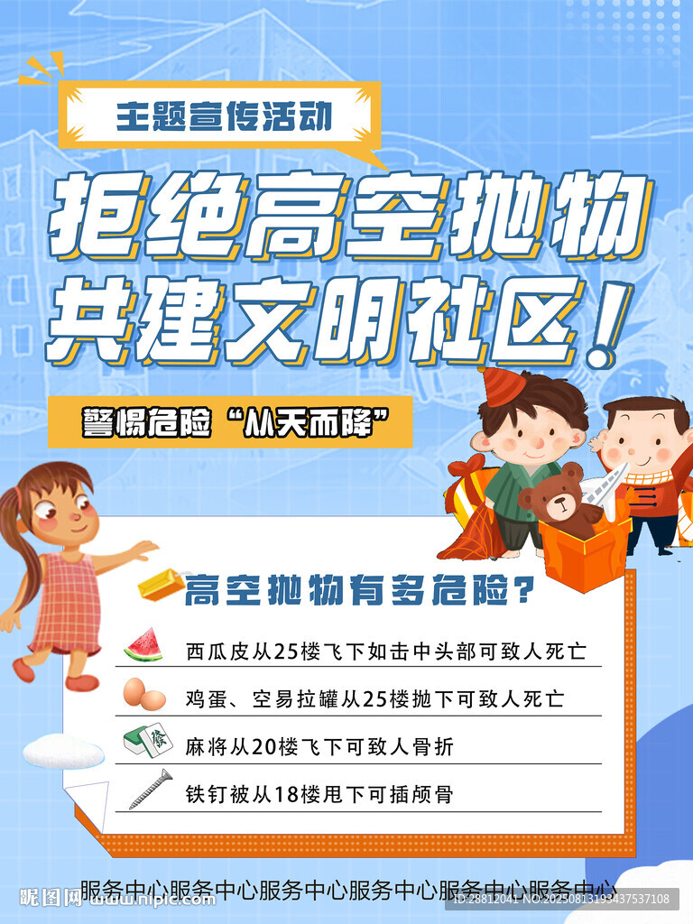 拒绝高空抛物海报