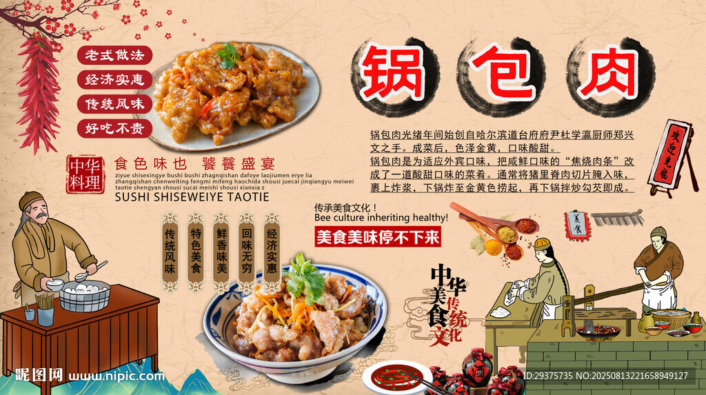 锅包肉背景墙
