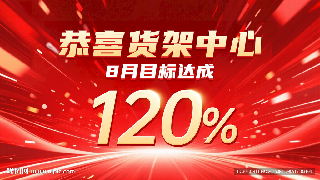 红色喜报业绩达成战报海报