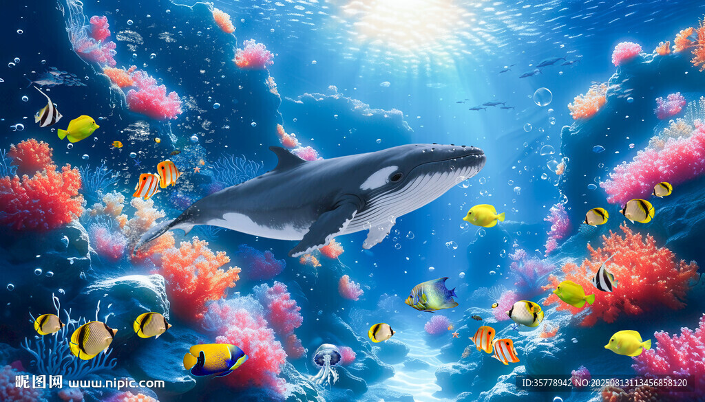 蓝色海底世界背景