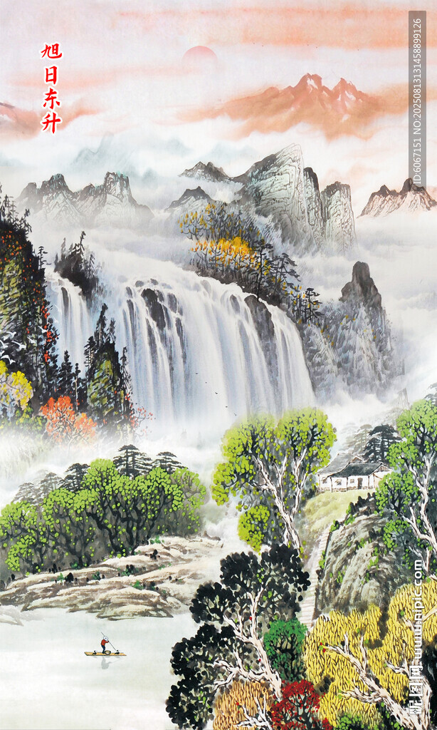 竖幅山水画
