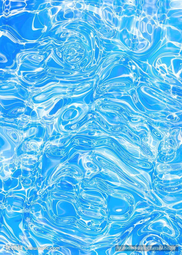 蓝色水波纹理背景图
