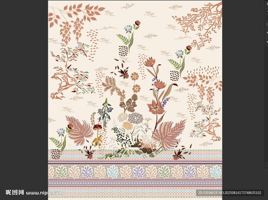 花卉飞鸟图案装饰画