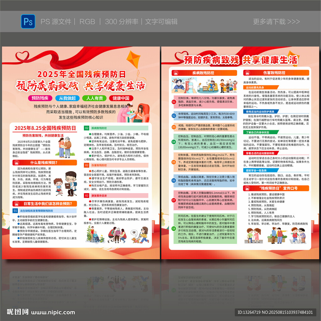 2025年全国残疾预防日宣传单