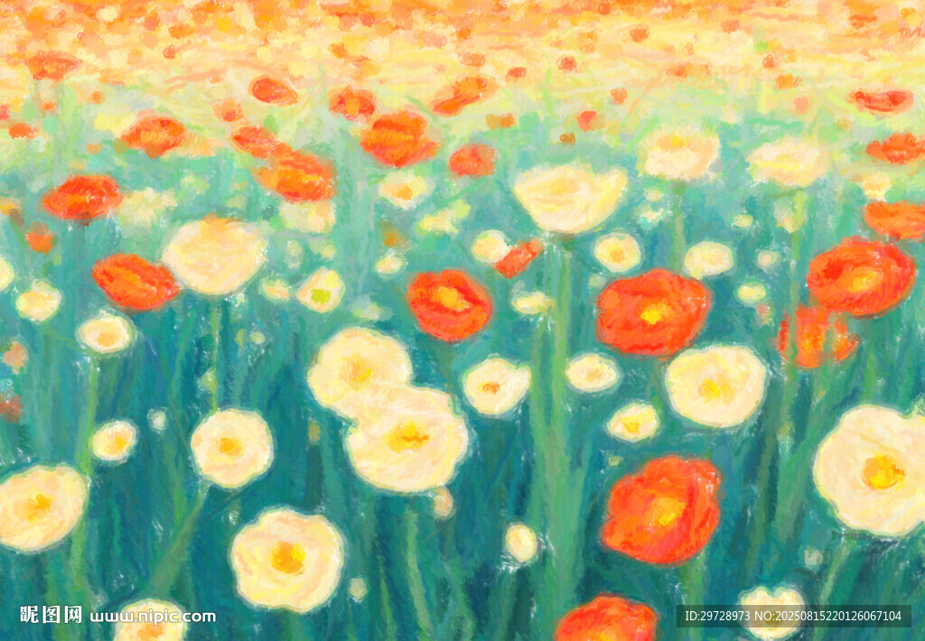 抽象花朵水彩装饰画