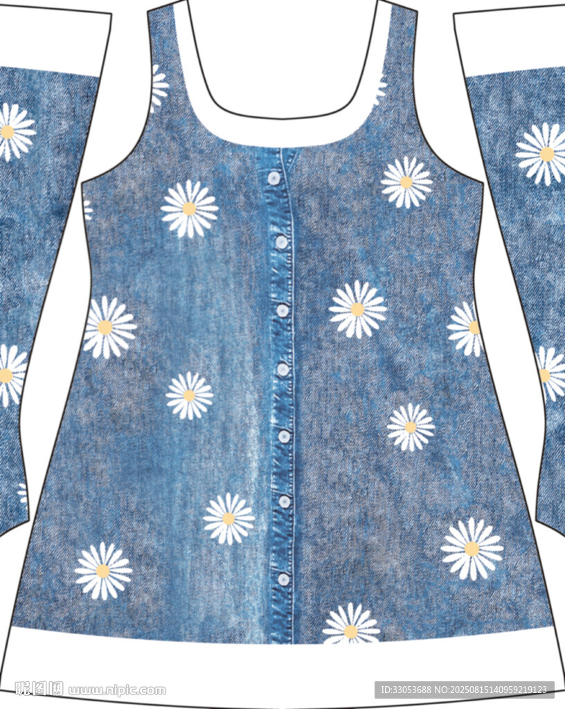 蓝色雏菊牛仔