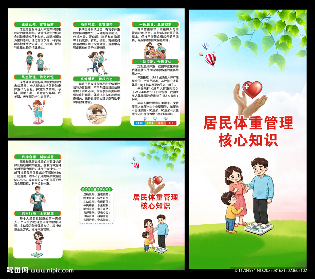 居民体重管理核心知识三折页