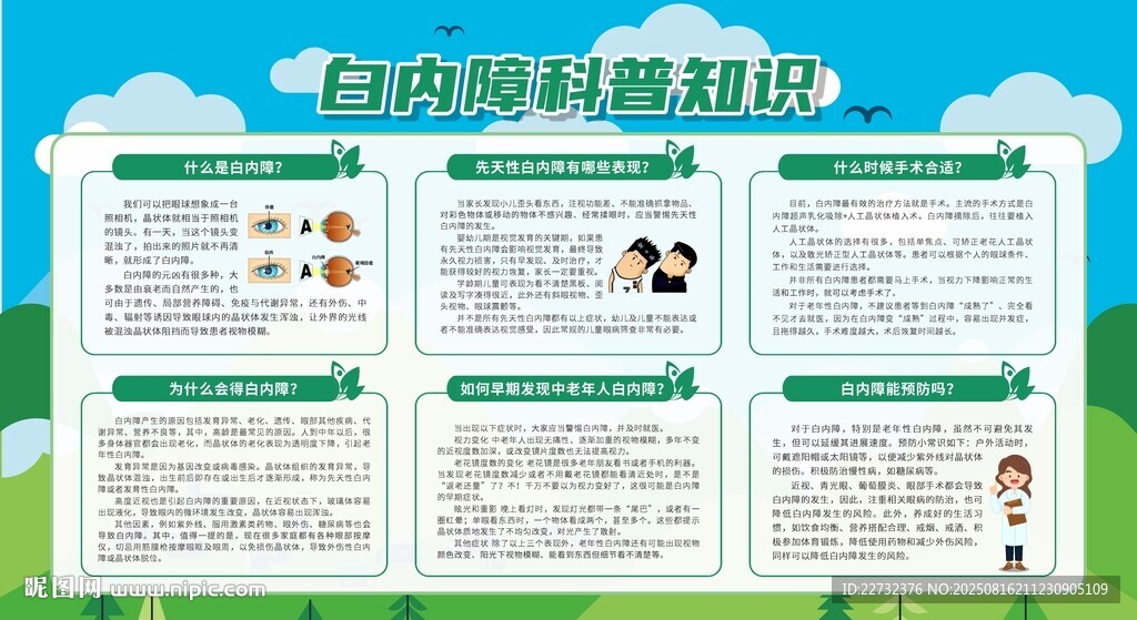 防治白内障健康知识宣传栏